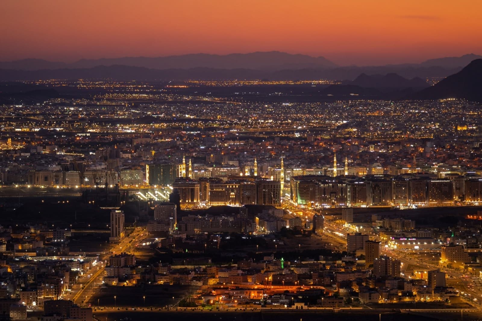Madinah at night.